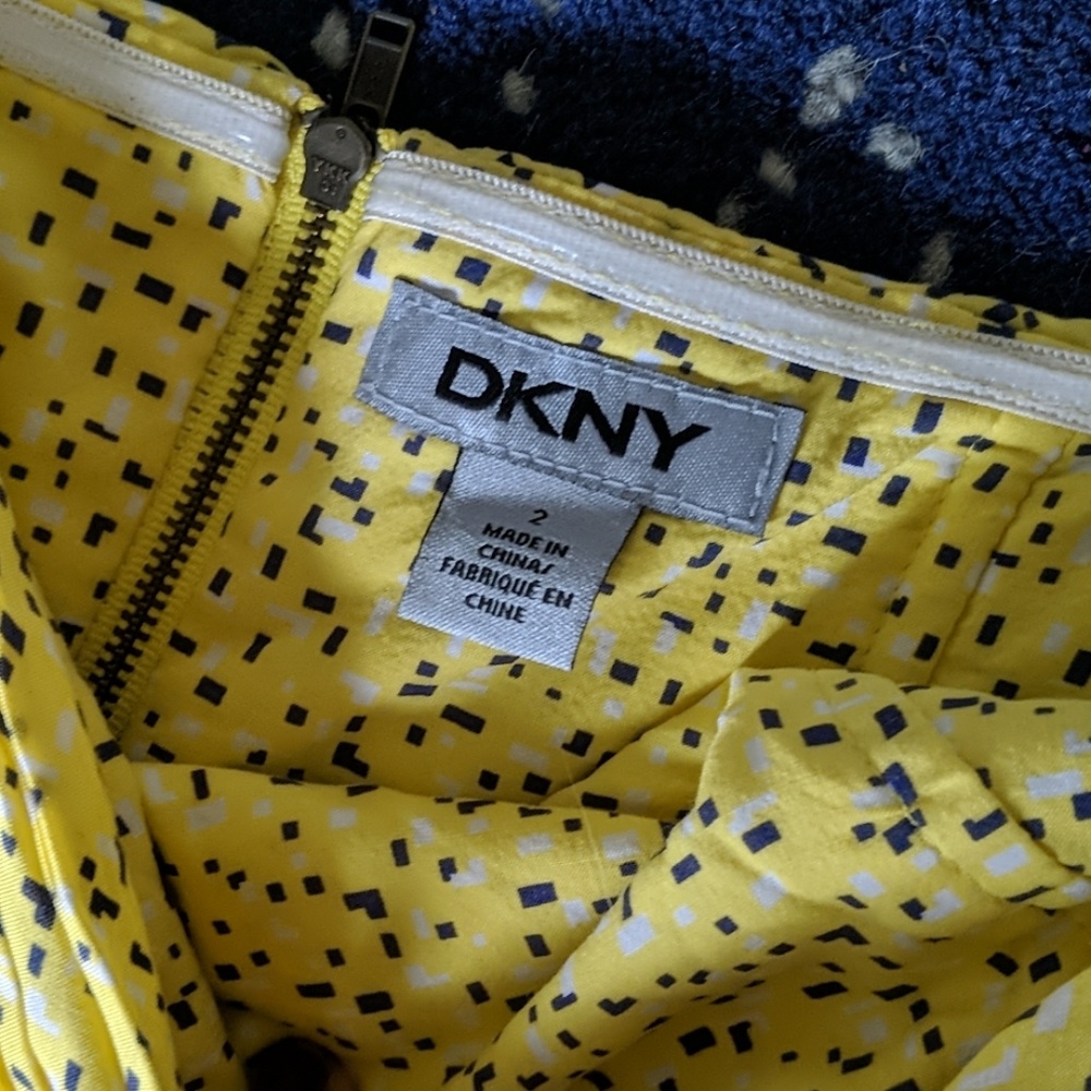 DKNY yellow strapless dress, size 2 - Picture 4 of 5